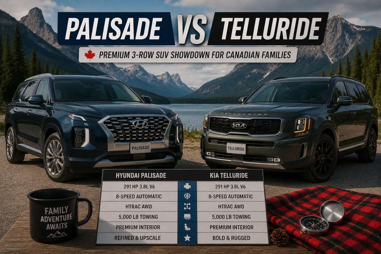 Hyundai Palisade vs. Kia Telluride — Premium 3-Row SUV Showdown for Canadian Families